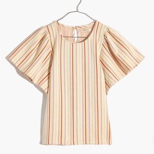Madewell Striped Flutter Sleeve Shirt
